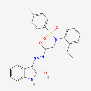 molecular formula C25H24N4O4S B14952024 N-(2-Ethylphenyl)-4-methyl-N-({N'-[(3Z)-2-oxo-2,3-dihydro-1H-indol-3-ylidene]hydrazinecarbonyl}methyl)benzene-1-sulfonamide 