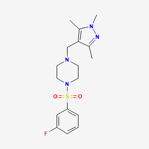 1-[(3-fluorophenyl)sulfonyl]-4-[(1,3,5-trimethyl-1H-pyrazol-4-yl)methyl]piperazine