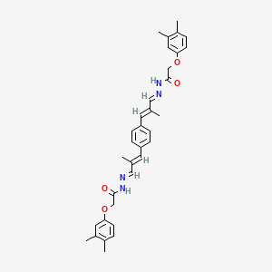 N',N''-{1,4-Phenylenebis[(1E,3E)-2-methyl-1-propen-1-YL-3-ylidene]}bis[2-(3,4-dimethylphenoxy)acetohydrazide]