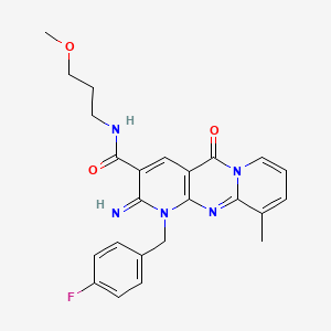 {1-[(4-fluorophenyl)methyl]-2-imino-10-methyl-5-oxo(1,6-dihydropyridino[2,3-d] pyridino[1,2-a]pyrimidin-3-yl)}-N-(3-methoxypropyl)carboxamide