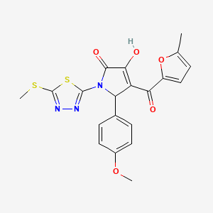 molecular formula C20H17N3O5S2 B14952075 3-hydroxy-5-(4-methoxyphenyl)-4-[(5-methylfuran-2-yl)carbonyl]-1-[5-(methylsulfanyl)-1,3,4-thiadiazol-2-yl]-1,5-dihydro-2H-pyrrol-2-one 