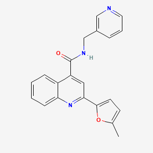 2-(5-methylfuran-2-yl)-N-(pyridin-3-ylmethyl)quinoline-4-carboxamide