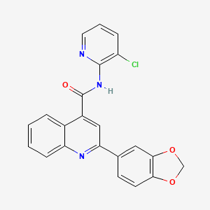 molecular formula C22H14ClN3O3 B14952123 2-(1,3-benzodioxol-5-yl)-N-(3-chloropyridin-2-yl)quinoline-4-carboxamide 