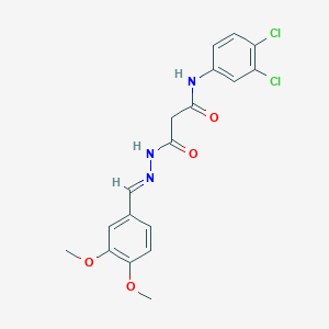 molecular formula C18H17Cl2N3O4 B14952127 N-(3,4-dichlorophenyl)-3-[(2E)-2-(3,4-dimethoxybenzylidene)hydrazinyl]-3-oxopropanamide 