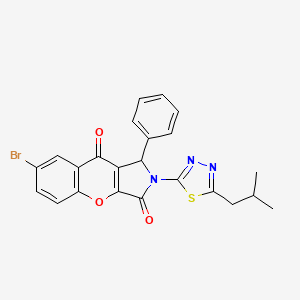 molecular formula C23H18BrN3O3S B14952129 7-Bromo-2-[5-(2-methylpropyl)-1,3,4-thiadiazol-2-yl]-1-phenyl-1,2-dihydrochromeno[2,3-c]pyrrole-3,9-dione 