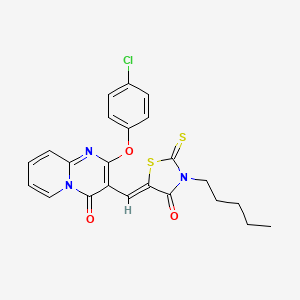 2-(4-chlorophenoxy)-3-[(Z)-(4-oxo-3-pentyl-2-thioxo-1,3-thiazolidin-5-ylidene)methyl]-4H-pyrido[1,2-a]pyrimidin-4-one