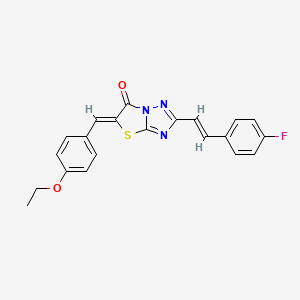 molecular formula C21H16FN3O2S B14952179 (5Z)-5-(4-ethoxybenzylidene)-2-[(E)-2-(4-fluorophenyl)ethenyl][1,3]thiazolo[3,2-b][1,2,4]triazol-6(5H)-one 