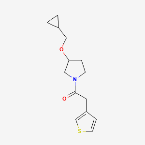 1-(3-(Cyclopropylmethoxy)pyrrolidin-1-yl)-2-(thiophen-3-yl)ethanone