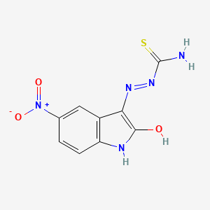 (2E)-2-(5-nitro-2-oxo-1,2-dihydro-3H-indol-3-ylidene)hydrazinecarbothioamide