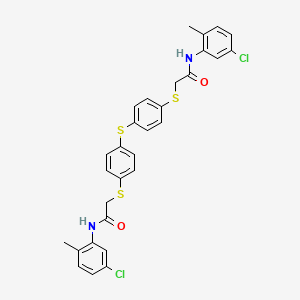 molecular formula C30H26Cl2N2O2S3 B14952250 2,2'-[sulfanediylbis(benzene-4,1-diylsulfanediyl)]bis[N-(5-chloro-2-methylphenyl)acetamide] 