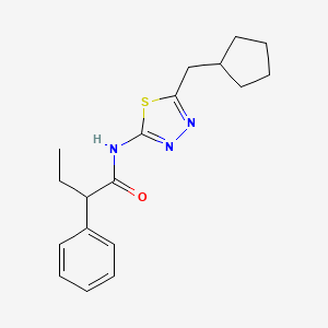 N-[5-(cyclopentylmethyl)-1,3,4-thiadiazol-2-yl]-2-phenylbutanamide