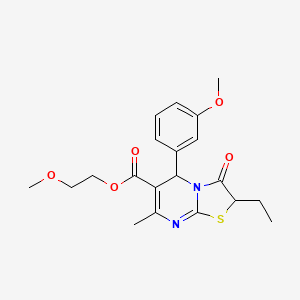 2-methoxyethyl 2-ethyl-5-(3-methoxyphenyl)-7-methyl-3-oxo-2,3-dihydro-5H-[1,3]thiazolo[3,2-a]pyrimidine-6-carboxylate