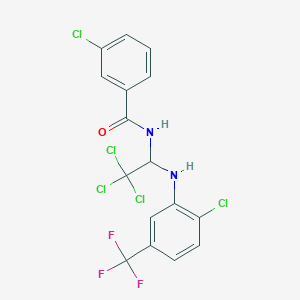 molecular formula C16H10Cl5F3N2O B14952287 3-chloro-N-{2,2,2-trichloro-1-[2-chloro-5-(trifluoromethyl)anilino]ethyl}benzamide 