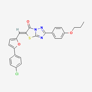 (5Z)-5-{[5-(4-chlorophenyl)furan-2-yl]methylidene}-2-(4-propoxyphenyl)[1,3]thiazolo[3,2-b][1,2,4]triazol-6(5H)-one