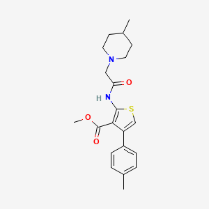 molecular formula C21H26N2O3S B14952308 Methyl 4-(4-methylphenyl)-2-{[(4-methylpiperidin-1-yl)acetyl]amino}thiophene-3-carboxylate 