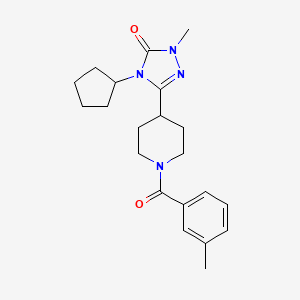 molecular formula C21H28N4O2 B14952325 4-cyclopentyl-1-methyl-3-(1-(3-methylbenzoyl)piperidin-4-yl)-1H-1,2,4-triazol-5(4H)-one 