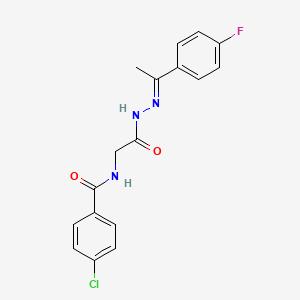 molecular formula C17H15ClFN3O2 B14952354 4-Chloro-N-({N'-[(1E)-1-(4-fluorophenyl)ethylidene]hydrazinecarbonyl}methyl)benzamide 