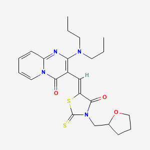 2-(dipropylamino)-3-{(Z)-[4-oxo-3-(tetrahydrofuran-2-ylmethyl)-2-thioxo-1,3-thiazolidin-5-ylidene]methyl}-4H-pyrido[1,2-a]pyrimidin-4-one