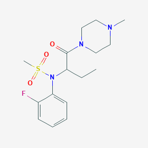 molecular formula C16H24FN3O3S B14952393 N-(2-fluorophenyl)-N-[1-(4-methylpiperazin-1-yl)-1-oxobutan-2-yl]methanesulfonamide 