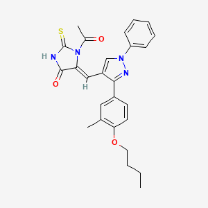 molecular formula C26H26N4O3S B14952401 (5Z)-1-acetyl-5-{[3-(4-butoxy-3-methylphenyl)-1-phenyl-1H-pyrazol-4-yl]methylidene}-2-thioxoimidazolidin-4-one 