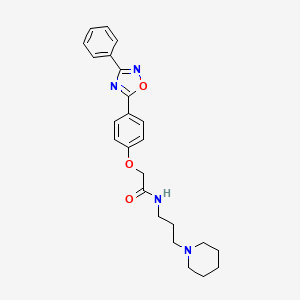 2-[4-(3-phenyl-1,2,4-oxadiazol-5-yl)phenoxy]-N-[3-(piperidin-1-yl)propyl]acetamide