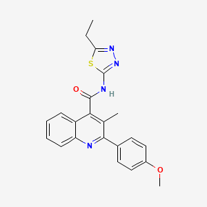 N-(5-ethyl-1,3,4-thiadiazol-2-yl)-2-(4-methoxyphenyl)-3-methylquinoline-4-carboxamide