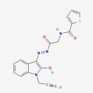 N-({N'-[(3Z)-2-Oxo-1-(prop-2-YN-1-YL)-2,3-dihydro-1H-indol-3-ylidene]hydrazinecarbonyl}methyl)thiophene-2-carboxamide