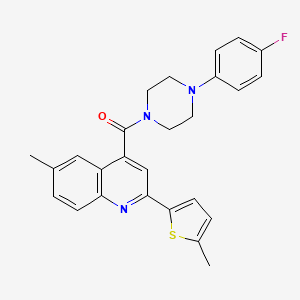 [4-(4-Fluorophenyl)piperazin-1-yl][6-methyl-2-(5-methylthiophen-2-yl)quinolin-4-yl]methanone