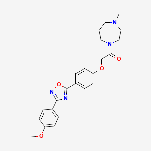 molecular formula C23H26N4O4 B14952479 2-{4-[3-(4-Methoxyphenyl)-1,2,4-oxadiazol-5-yl]phenoxy}-1-(4-methyl-1,4-diazepan-1-yl)ethanone 