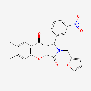 molecular formula C24H18N2O6 B14952502 2-(Furan-2-ylmethyl)-6,7-dimethyl-1-(3-nitrophenyl)-1,2-dihydrochromeno[2,3-c]pyrrole-3,9-dione 