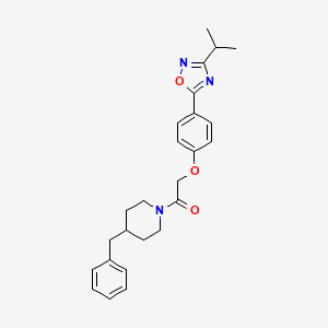 molecular formula C25H29N3O3 B14952528 1-(4-Benzylpiperidin-1-yl)-2-{4-[3-(propan-2-yl)-1,2,4-oxadiazol-5-yl]phenoxy}ethanone 