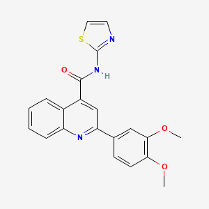 molecular formula C21H17N3O3S B14952541 2-(3,4-dimethoxyphenyl)-N-(1,3-thiazol-2-yl)quinoline-4-carboxamide 