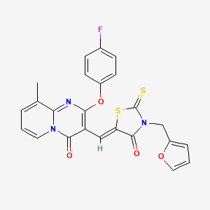 molecular formula C24H16FN3O4S2 B14952559 2-(4-fluorophenoxy)-3-{(Z)-[3-(furan-2-ylmethyl)-4-oxo-2-thioxo-1,3-thiazolidin-5-ylidene]methyl}-9-methyl-4H-pyrido[1,2-a]pyrimidin-4-one 