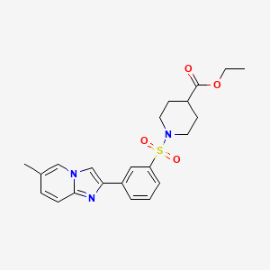 Ethyl 1-{[3-(6-methylimidazo[1,2-a]pyridin-2-yl)phenyl]sulfonyl}-4-piperidinecarboxylate