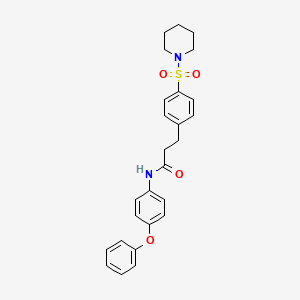 N-(4-phenoxyphenyl)-3-[4-(piperidin-1-ylsulfonyl)phenyl]propanamide