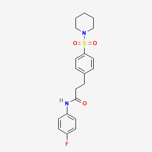 molecular formula C20H23FN2O3S B14952588 N-(4-fluorophenyl)-3-[4-(piperidin-1-ylsulfonyl)phenyl]propanamide 