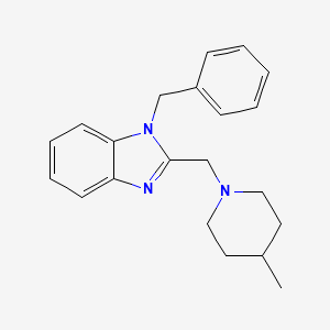 molecular formula C21H25N3 B14952612 1-benzyl-2-[(4-methylpiperidin-1-yl)methyl]-1H-benzimidazole 