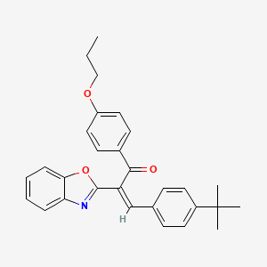 (2Z)-2-(1,3-benzoxazol-2-yl)-3-(4-tert-butylphenyl)-1-(4-propoxyphenyl)prop-2-en-1-one