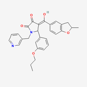 3-hydroxy-4-[(2-methyl-2,3-dihydro-1-benzofuran-5-yl)carbonyl]-5-(3-propoxyphenyl)-1-(pyridin-3-ylmethyl)-1,5-dihydro-2H-pyrrol-2-one