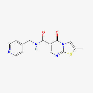 molecular formula C14H12N4O2S B14952672 2-methyl-5-oxo-N-(4-pyridylmethyl)-5H-[1,3]thiazolo[3,2-a]pyrimidine-6-carboxamide 