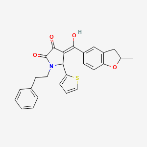 3-hydroxy-4-[(2-methyl-2,3-dihydro-1-benzofuran-5-yl)carbonyl]-1-(2-phenylethyl)-5-(thiophen-2-yl)-1,5-dihydro-2H-pyrrol-2-one