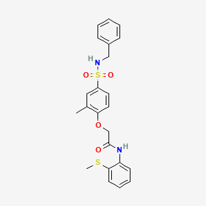 molecular formula C23H24N2O4S2 B14952707 2-[4-(benzylsulfamoyl)-2-methylphenoxy]-N-[2-(methylsulfanyl)phenyl]acetamide 