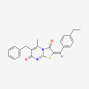 (2E)-6-benzyl-2-(4-ethylbenzylidene)-5-methyl-7H-[1,3]thiazolo[3,2-a]pyrimidine-3,7(2H)-dione