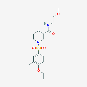 molecular formula C18H28N2O5S B14952727 1-(4-Ethoxy-3-methylbenzenesulfonyl)-N-(2-methoxyethyl)piperidine-3-carboxamide 