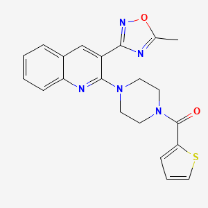 molecular formula C21H19N5O2S B14952741 {4-[3-(5-Methyl-1,2,4-oxadiazol-3-yl)quinolin-2-yl]piperazin-1-yl}(thiophen-2-yl)methanone 