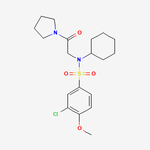 3-chloro-N-cyclohexyl-4-methoxy-N-[2-oxo-2-(pyrrolidin-1-yl)ethyl]benzenesulfonamide