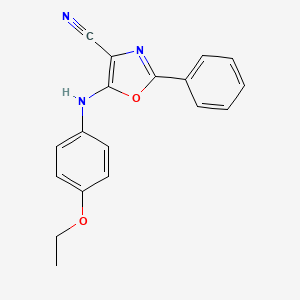 molecular formula C18H15N3O2 B14952756 5-[(4-Ethoxyphenyl)amino]-2-phenyl-1,3-oxazole-4-carbonitrile 