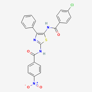 4-chloro-N-(2-{[(4-nitrophenyl)carbonyl]amino}-4-phenyl-1,3-thiazol-5-yl)benzamide