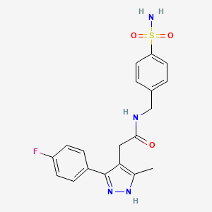 2-[3-(4-fluorophenyl)-5-methyl-1H-pyrazol-4-yl]-N-(4-sulfamoylbenzyl)acetamide