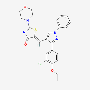 5-{(Z)-1-[3-(3-chloro-4-ethoxyphenyl)-1-phenyl-1H-pyrazol-4-yl]methylidene}-2-morpholino-1,3-thiazol-4-one